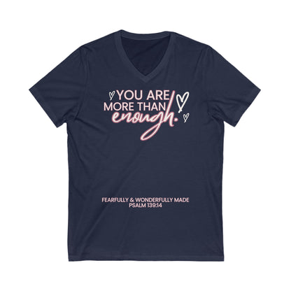 Psalm 139:14- Pink Print - V-Neck