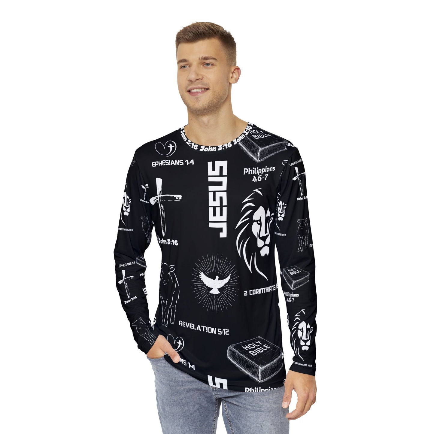 Black Scripture Long Sleeve Shirt