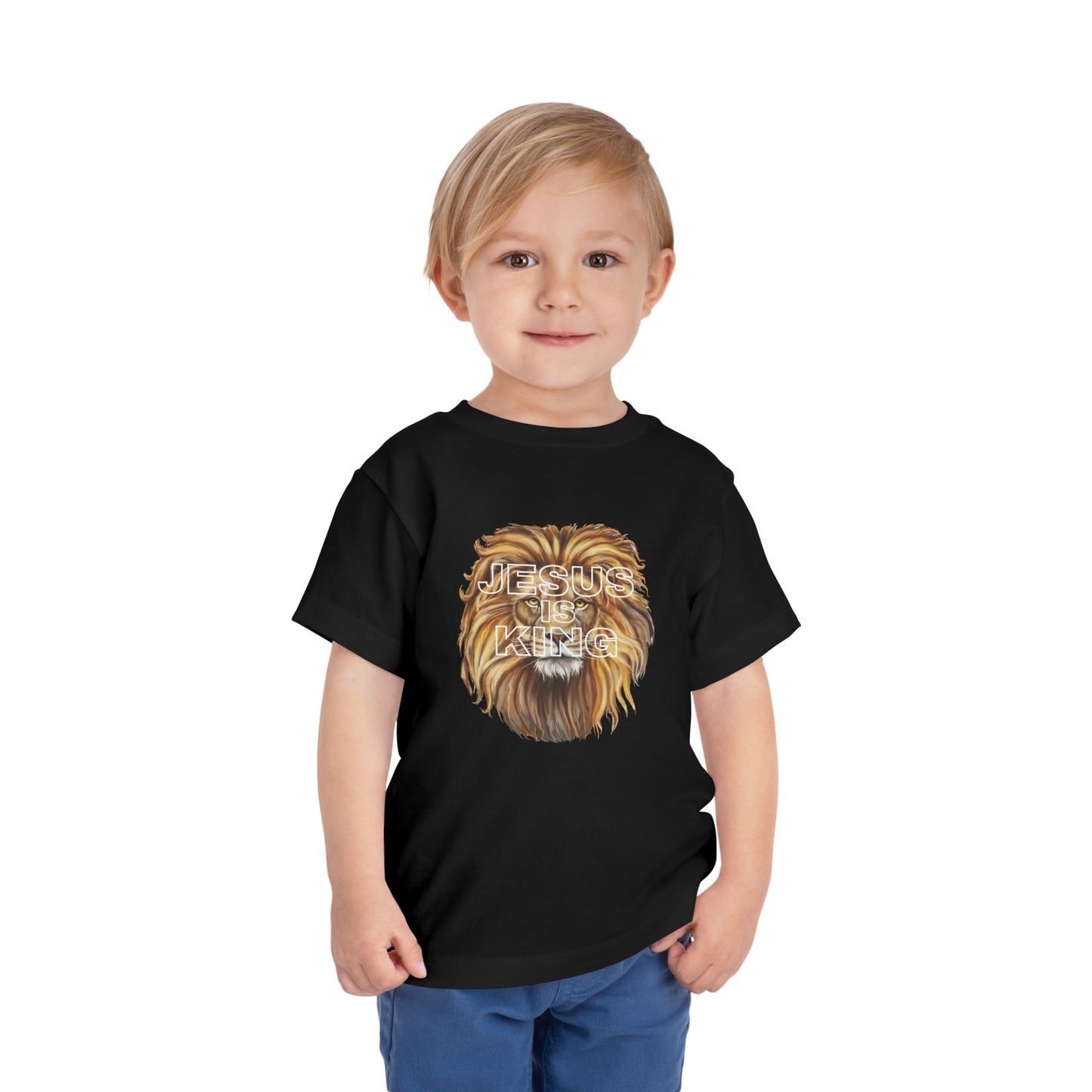 Toddler Short Sleeve Tee - Jesus is King Lion