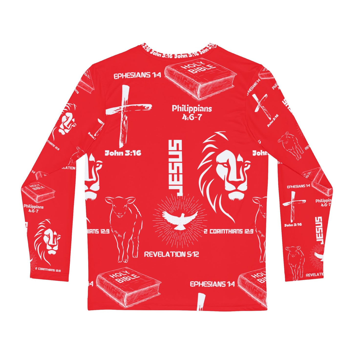 Red Scripture Long Sleeve Shirt