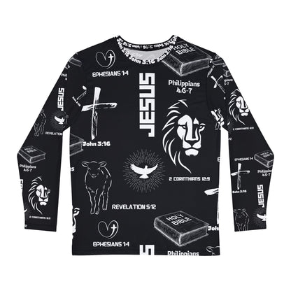 Black Scripture Long Sleeve Shirt