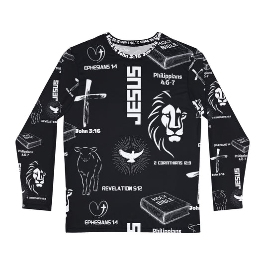 Black Scripture Long Sleeve Shirt