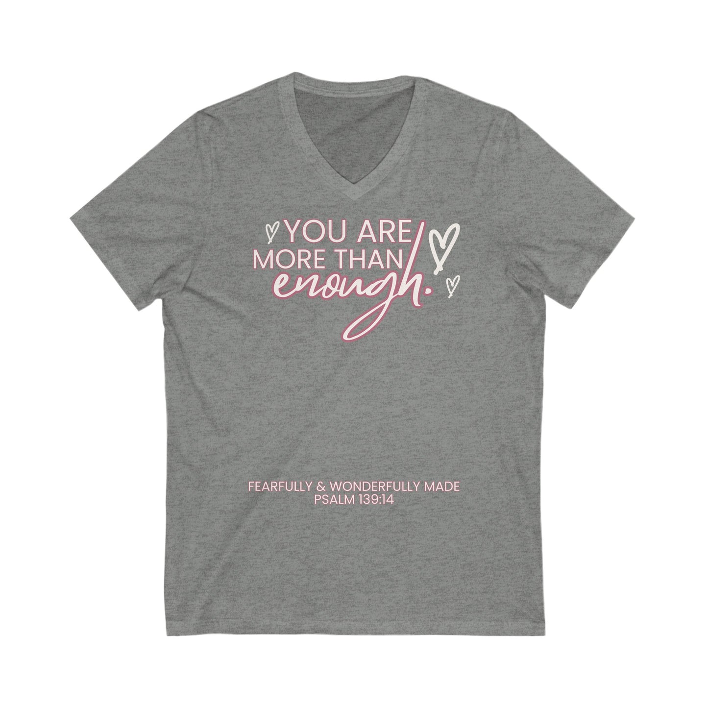 Psalm 139:14- Pink Print - V-Neck