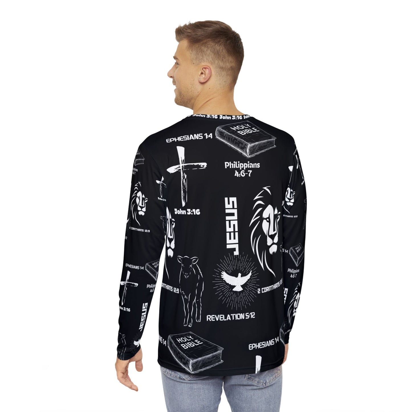 Black Scripture Long Sleeve Shirt