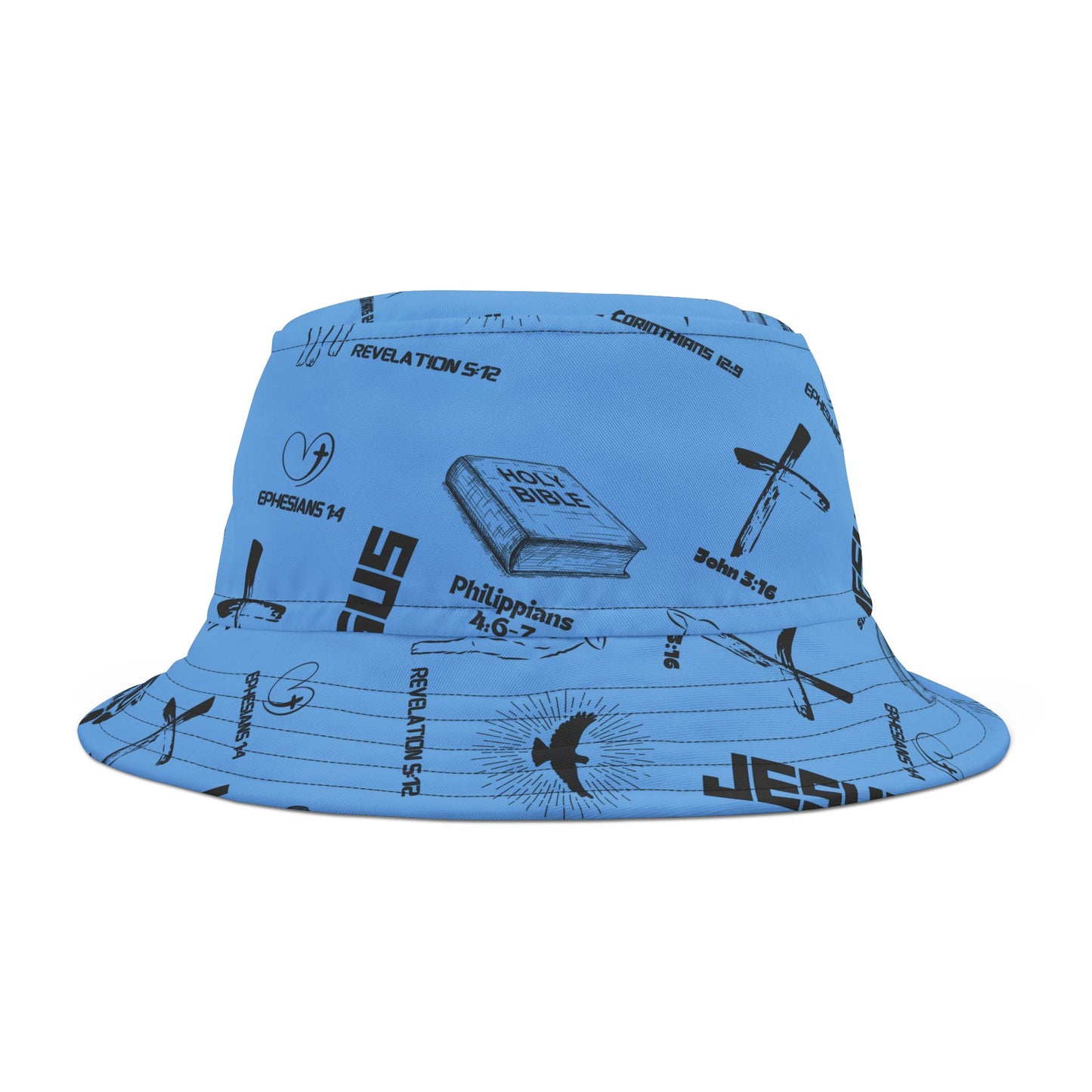 Blue Trinity Bucket Hat (AOP)